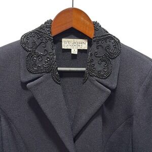 St John Swarovski Beads Blazer Wool‎ Jacket 8 Evening Jacket